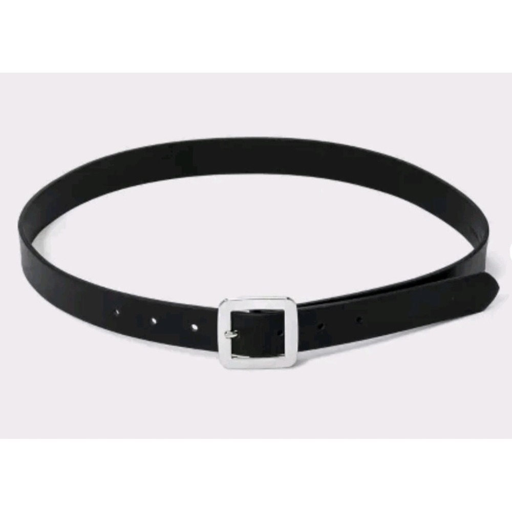 A New Day Womens Black Belt Silver Buckle Size XXL NWT